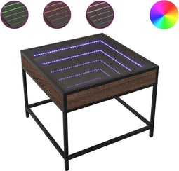 vidaXL - Salontafel - met - Infinity - LED - 50x50x41 - cm - bruin - eikenkleurig