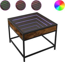 vidaXL - Salontafel - met - Infinity - LED - 50x50x41 - cm - gerookt - eikenkleurig