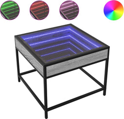 vidaXL - Salontafel - met - Infinity - LED - 50x50x41 - cm - grijs - sonoma - eikenkleur