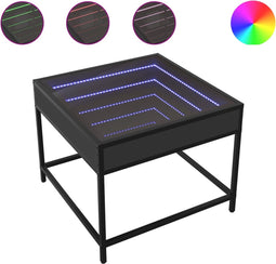 vidaXL - Salontafel - met - Infinity - LED - 50x50x41 - cm - zwart