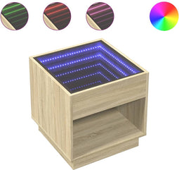 vidaXL - Salontafel - met - Infinity - LED - 50x50x50 - cm - sonoma - eikenkleurig