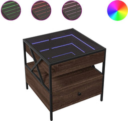 vidaXL - Salontafel - met - Infinity - LED - 50x50x51 - cm - bruin - eikenkleurig
