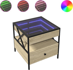 vidaXL - Salontafel - met - Infinity - LED - 50x50x51 - cm - sonoma - eikenkleurig