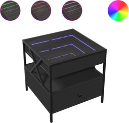 vidaXL - Salontafel - met - Infinity - LED - 50x50x51 - cm - zwart
