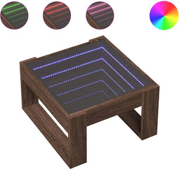 vidaXL - Salontafel - met - Infinity - LED - 50x53x30 - cm - bruin - eikenkleurig