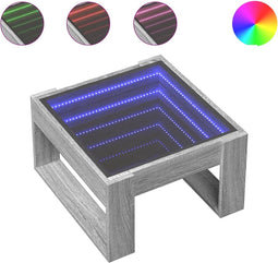 vidaXL - Salontafel - met - Infinity - LED - 50x53x30 - cm - grijs - sonoma - eikenkleur