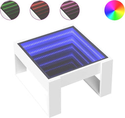 vidaXL - Salontafel - met - Infinity - LED - 50x53x30 - cm - wit