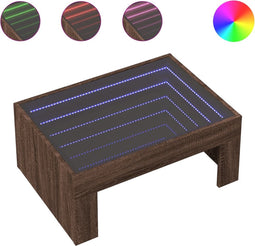 vidaXL - Salontafel - met - Infinity - LED - 70x50x30 - cm - bruin - eikenkleurig