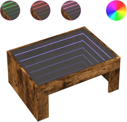 vidaXL - Salontafel - met - Infinity - LED - 70x50x30 - cm - gerookt - eikenkleurig