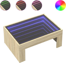 vidaXL - Salontafel - met - Infinity - LED - 70x50x30 - cm - sonoma - eikenkleurig
