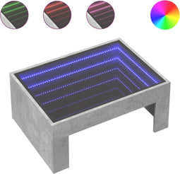 vidaXL - Salontafel - met - Infinity - LED - 70x50x30 - cm - betongrijs