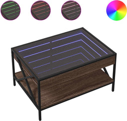 vidaXL - Salontafel - met - Infinity - LED - 70x50x38 - cm - bruin - eikenkleurig