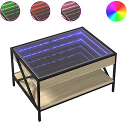 vidaXL - Salontafel - met - Infinity - LED - 70x50x38 - cm - sonoma - eikenkleurig