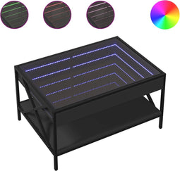 vidaXL - Salontafel - met - Infinity - LED - 70x50x38 - cm - zwart
