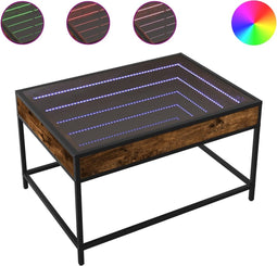 vidaXL - Salontafel - met - Infinity - LED - 70x50x41 - cm - gerookt - eikenkleurig