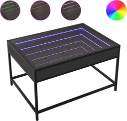 vidaXL - Salontafel - met - Infinity - LED - 70x50x41 - cm - zwart