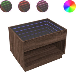 vidaXL - Salontafel - met - Infinity - LED - 70x50x50 - cm - bruin - eikenkleurig