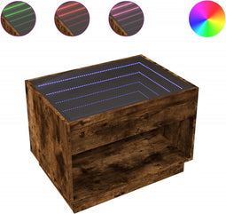 vidaXL - Salontafel - met - Infinity - LED - 70x50x50 - cm - gerookt - eikenkleurig