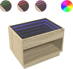 vidaXL - Salontafel - met - Infinity - LED - 70x50x50 - cm - sonoma - eikenkleurig