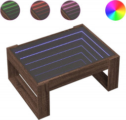 vidaXL - Salontafel - met - Infinity - LED - 70x53x30 - cm - bruin - eikenkleurig