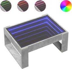 vidaXL - Salontafel - met - Infinity - LED - 70x53x30 - cm - betongrijs