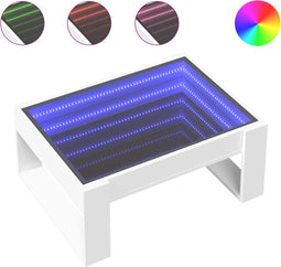 vidaXL - Salontafel - met - Infinity - LED - 70x53x30 - cm - wit