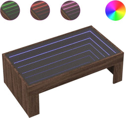 vidaXL - Salontafel - met - Infinity - LED - 90x50x30 - cm - bruin - eikenkleurig