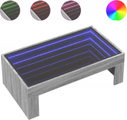 vidaXL - Salontafel - met - Infinity - LED - 90x50x30 - cm - grijs - sonoma - eikenkleur