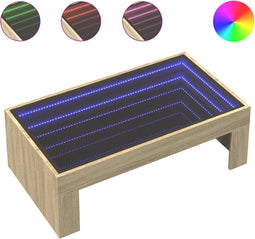 vidaXL - Salontafel - met - Infinity - LED - 90x50x30 - cm - sonoma - eikenkleurig