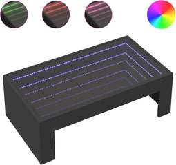 vidaXL - Salontafel - met - Infinity - LED - 90x50x30 - cm - zwart