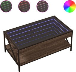 vidaXL - Salontafel - met - Infinity - LED - 90x50x38 - cm - bruin - eikenkleurig