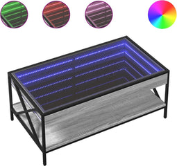 vidaXL - Salontafel - met - Infinity - LED - 90x50x38 - cm - grijs - sonoma - eikenkleur