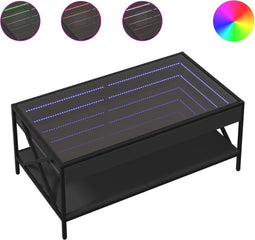vidaXL - Salontafel - met - Infinity - LED - 90x50x38 - cm - zwart