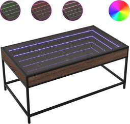 vidaXL - Salontafel - met - Infinity - LED - 90x50x41 - cm - bruin - eikenkleurig
