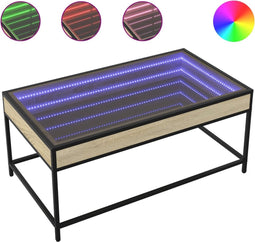 vidaXL - Salontafel - met - Infinity - LED - 90x50x41 - cm - sonoma - eikenkleurig