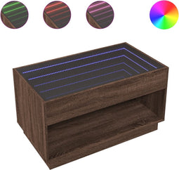 vidaXL - Salontafel - met - Infinity - LED - 90x50x50 - cm - bruin - eikenkleurig