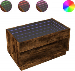 vidaXL - Salontafel - met - Infinity - LED - 90x50x50 - cm - gerookt - eikenkleurig