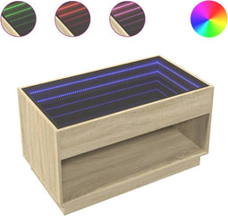 vidaXL - Salontafel - met - Infinity - LED - 90x50x50 - cm - sonoma - eikenkleurig