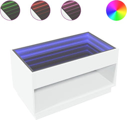 vidaXL - Salontafel - met - Infinity - LED - 90x50x50 - cm - wit
