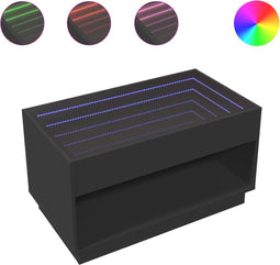 vidaXL - Salontafel - met - Infinity - LED - 90x50x50 - cm - zwart