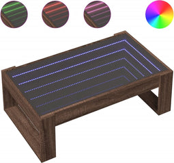 vidaXL - Salontafel - met - Infinity - LED - 90x53x30 - cm - bruin - eikenkleurig