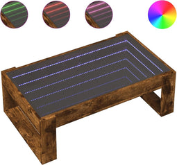 vidaXL - Salontafel - met - Infinity - LED - 90x53x30 - cm - gerookt - eikenkleurig