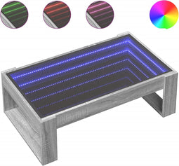 vidaXL - Salontafel - met - Infinity - LED - 90x53x30 - cm - grijs - sonoma - eikenkleur