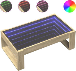 vidaXL - Salontafel - met - Infinity - LED - 90x53x30 - cm - sonoma - eikenkleurig