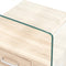 vidaXL - Salontafel - met - lade - 50x50x45 - cm - gehard - glas