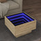 vidaXL - Salontafel - met - LED - 50x50x30 - cm - bewerkt - hout - sonoma - eikenkleurig