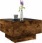 vidaXL - Salontafel - met - LED - 50x50x30 - cm - bewerkt - hout - gerookt - eikenkleur