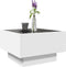 vidaXL - Salontafel - met - LED - 50x50x30 - cm - bewerkt - hout - wit