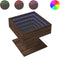 vidaXL - Salontafel - met - LED - 50x50x45 - cm - bewerkt - hout - bruin - eikenkleurig