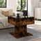 vidaXL - Salontafel - met - LED - 50x50x45 - cm - bewerkt - hout - gerookt - eikenkleur